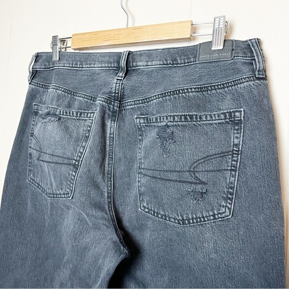 American Eagle 90s Bootcut Jeans 12 black distressed high rise boot cut ripped - Picture 5 of 14
